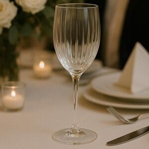 Vintage Crystal Wine Glass Clear Stemmed Barware 6.5"